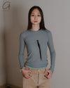 BASERANGE 25 Early Spring Heart Shaped Long Sleeve T-shirt BAS-TOHLS-RB-SP25-BOW BLUE